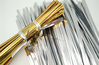 Gold silver twist tie