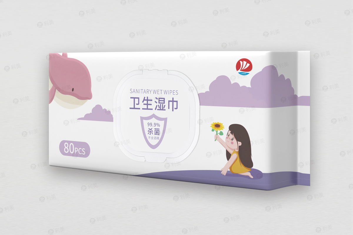 DRAW-OUT SINITARY WET WIPES OF PURPLE WHALE 80PCSMain picture No1张